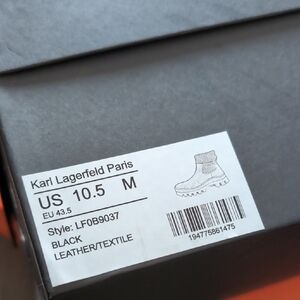 Karl Lagerfeld Black Leather Boots